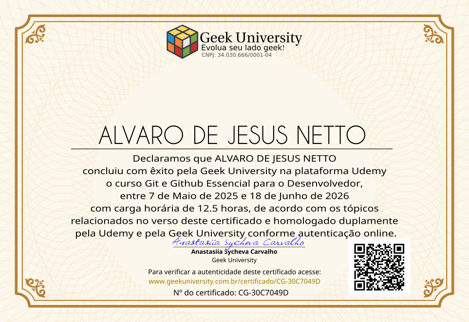 Certificado Geek University