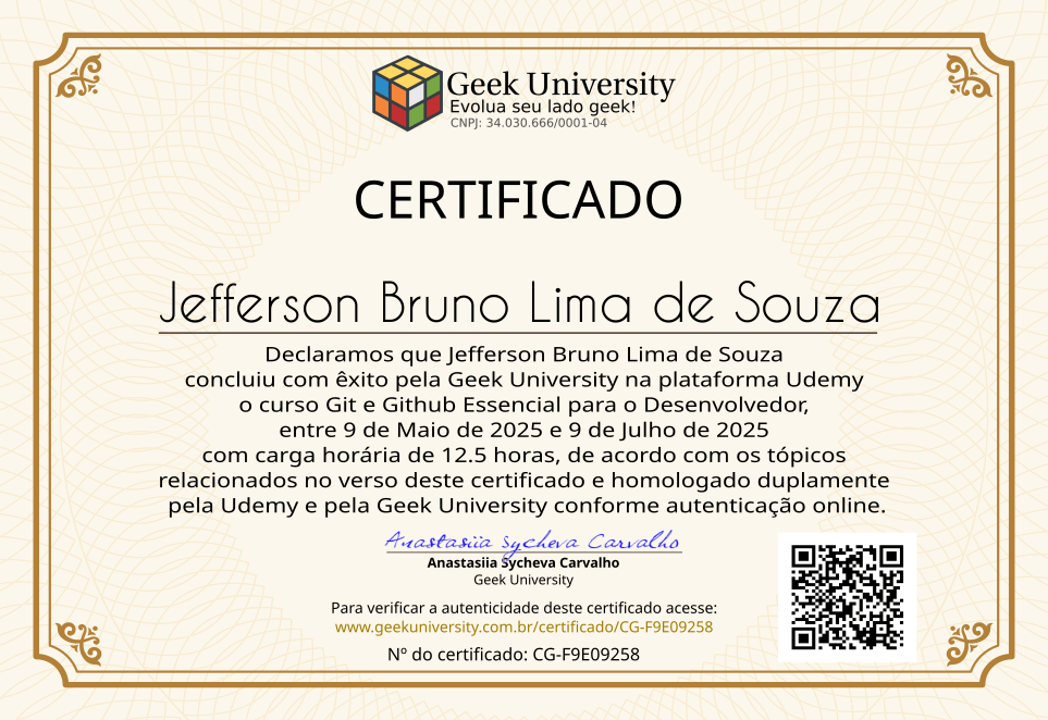 Certificado Geek University